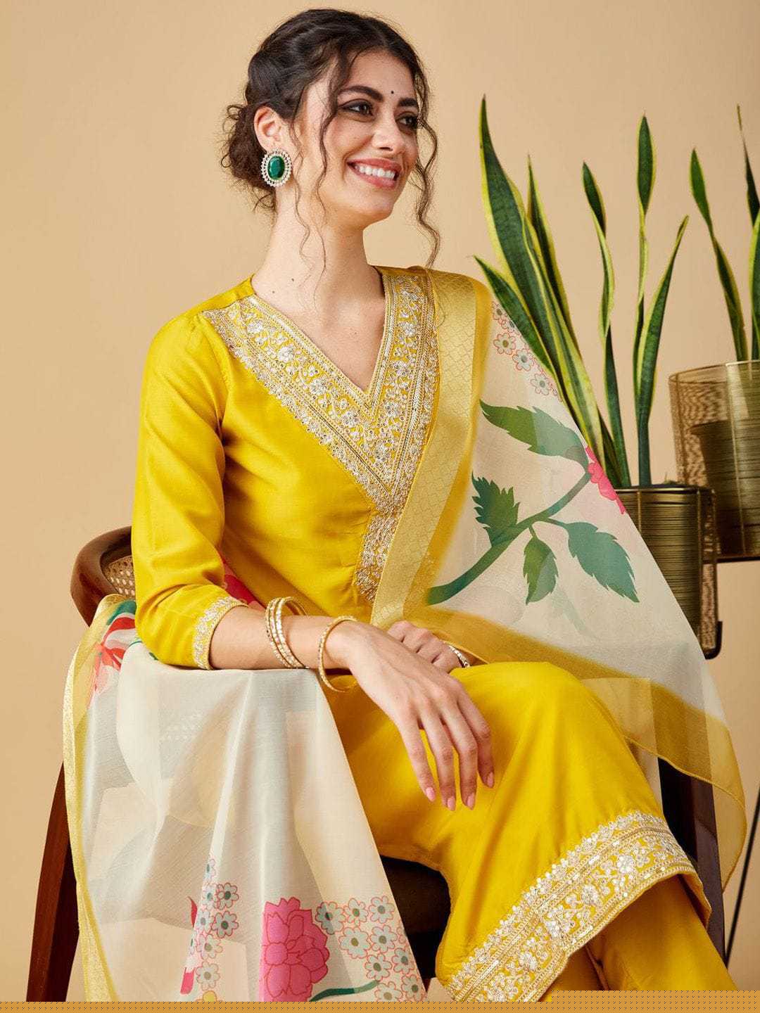 Chanderi Silk Embroidered Kurti - MYLUXURY LANE ENTERPRISE